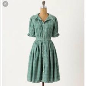 Vintage Anthropologie Carnation Lily Lily Rose Dress in Teal- size 8